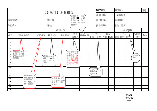 12 设计验证计划与报告-标准格式DVP