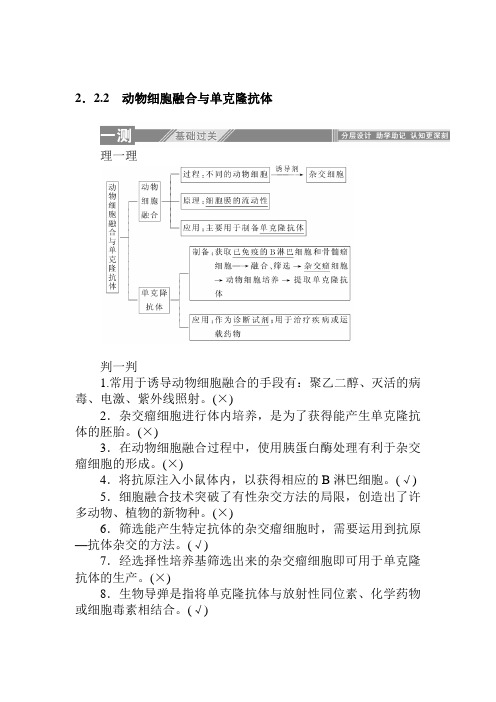 2.2.2 动物细胞融合与单克隆抗体