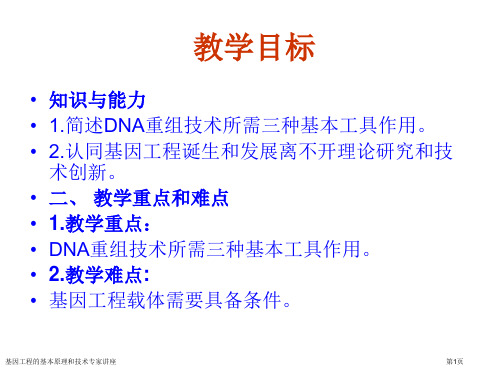 基因工程的基本原理和技术专家讲座