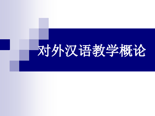 对外汉语教学概论