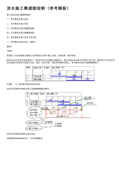 流水施工横道图绘制（参考模板）