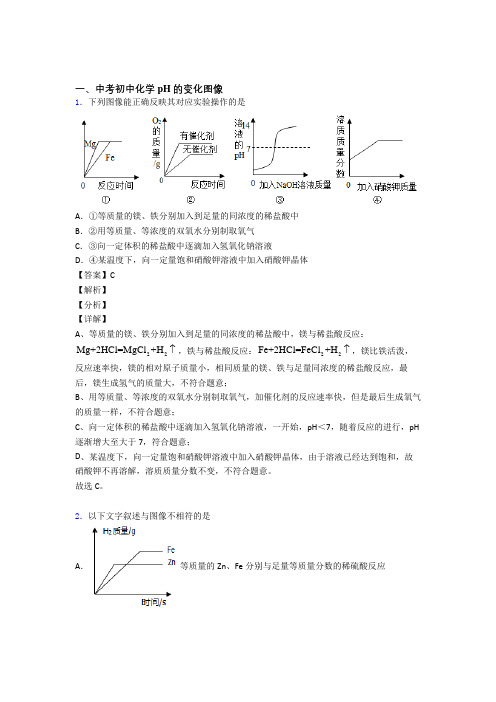 中考化学——pH的变化图像的综合压轴题专题复习及详细答案