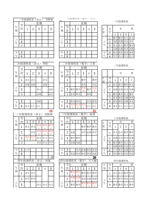 2013秋课表
