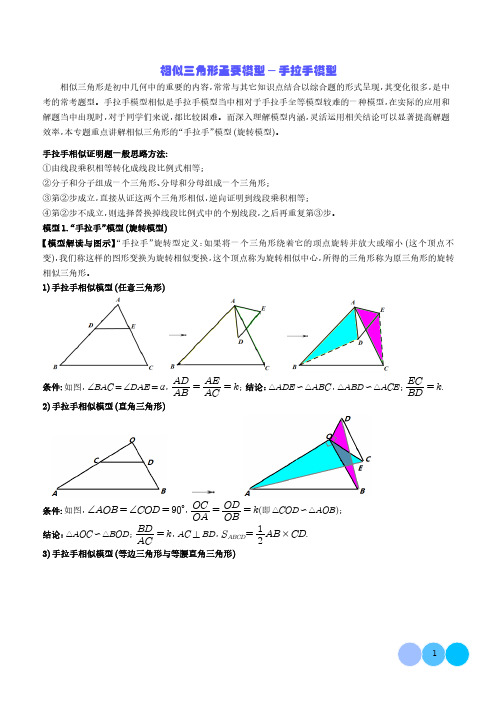 相似三角形重要模型-手拉手模型(解析版)-初中数学