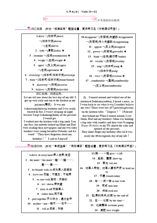 中考英语复习九年级(全) Units 11—12
