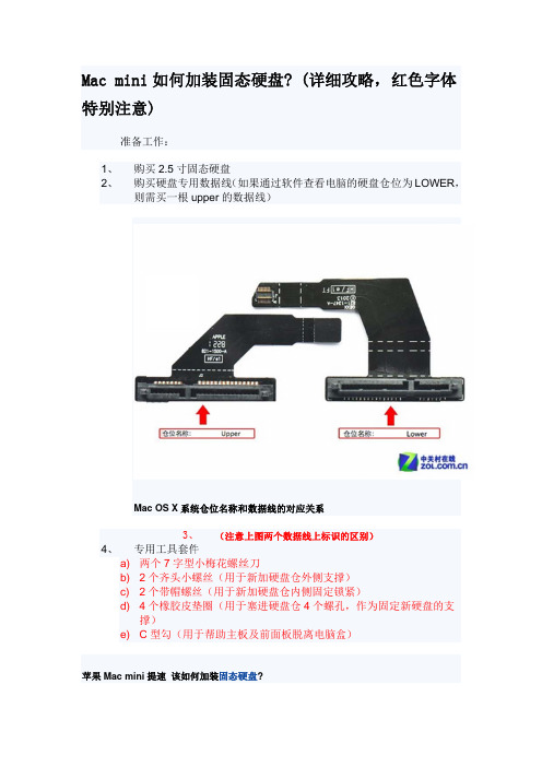 Mac mini如何加装固态硬盘 (详细攻略,红色字体特别注意)