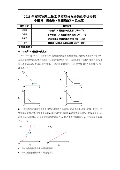 专题35 图像法(能量图线斜率的应用)(原卷版)高三物理二轮复习