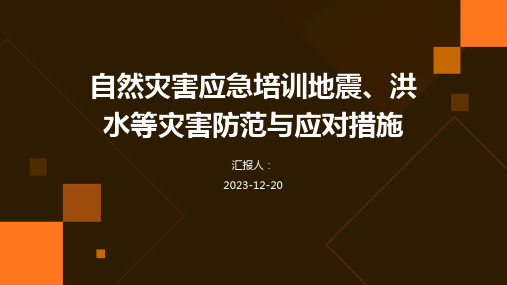 自然灾害应急培训地震、洪水等灾害防范与应对措施(1)