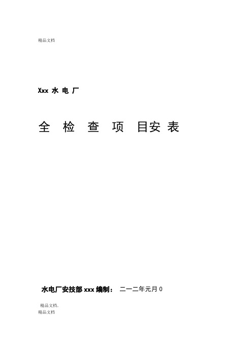 水电站安全检查项目表1资料讲解