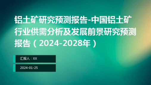 铝土矿研究预测报告-中国铝土矿行业供需分析及发展前景研究预测报告(2024-2028年)