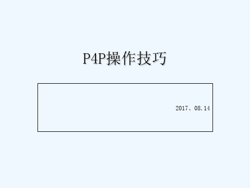 p4p操作技巧 PPT