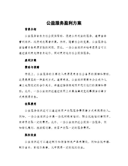 公益服务盈利方案