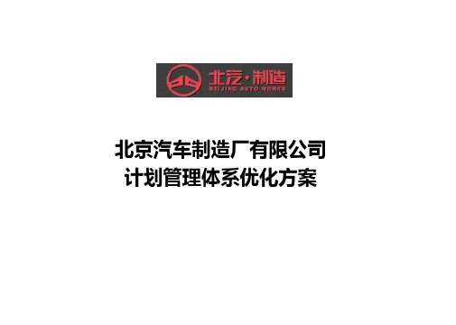 北汽计划管理体系优化方案