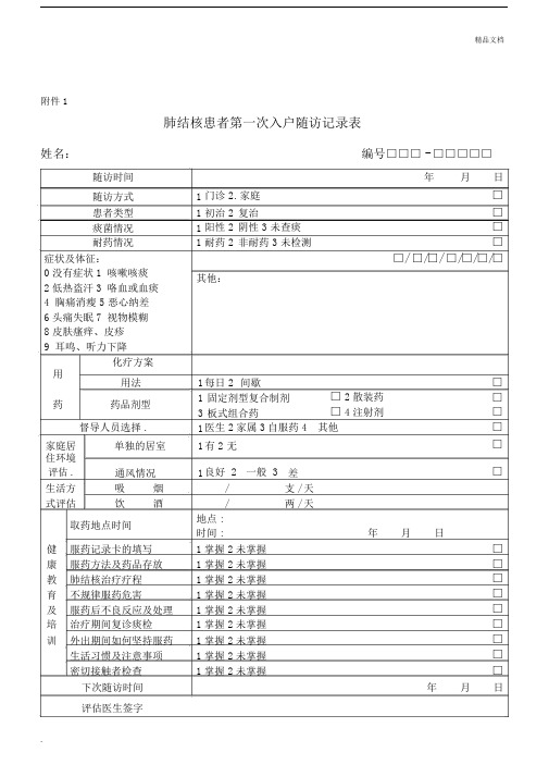 国家基本公共卫生服务规范第三版结核病患者管理表格.docx