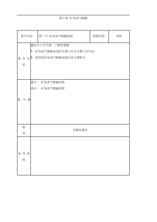 采油工程——矿场油气集输流程