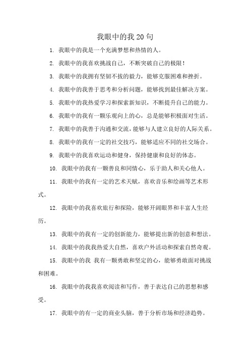 我眼中的我20句