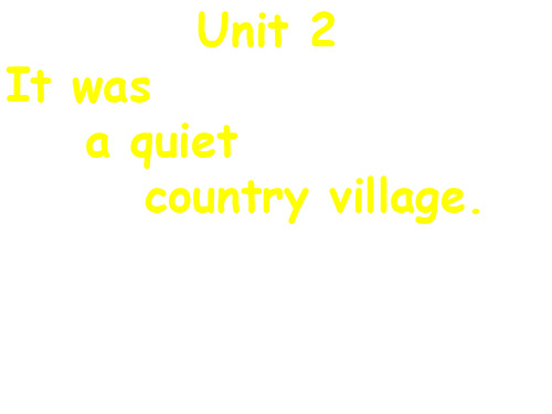 九年级英语It was a quiet country village课件