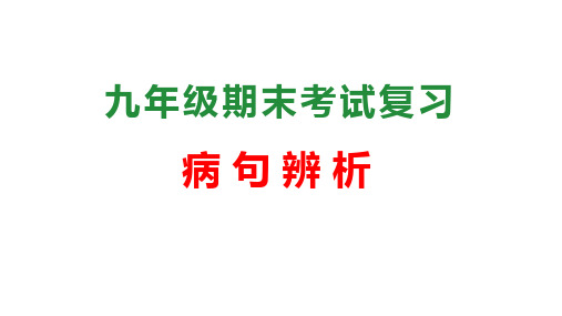 2024-2025学年九年级上册语文期末考点大串讲专题03病句(考点串讲)