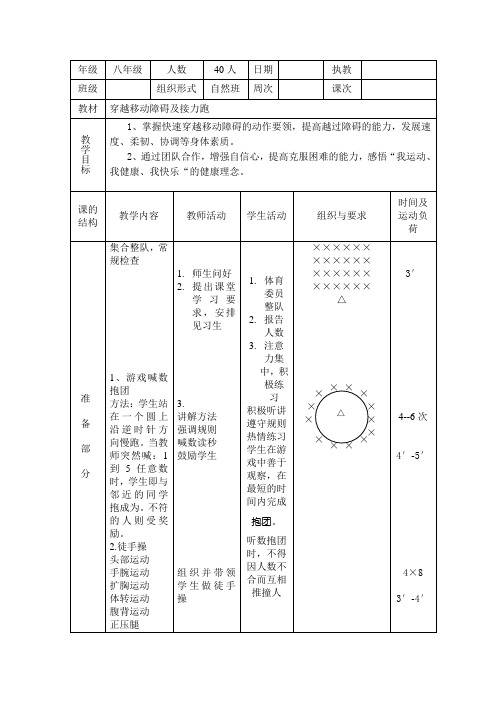 穿越移动障碍及接力跑