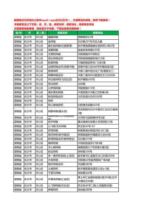 2020新版湖南省长沙市天心区网吧工商企业公司商家名录名单黄页联系电话号码地址大全176家