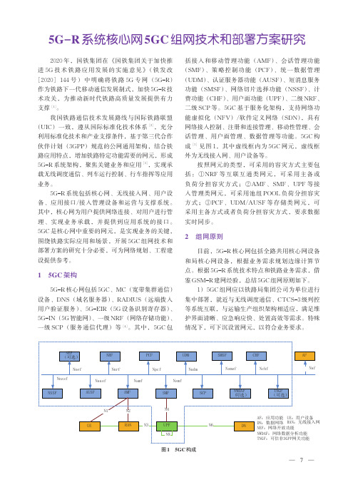 5G-R系统核心网5GC组网技术和部署方案研究