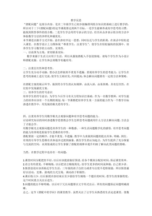 搭配问题教学反思