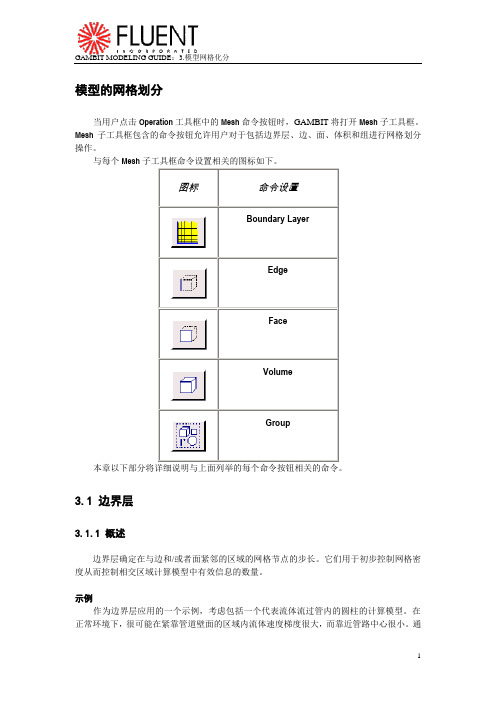 GAMBIT软件网格的划分