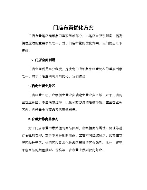 门店布置优化方案