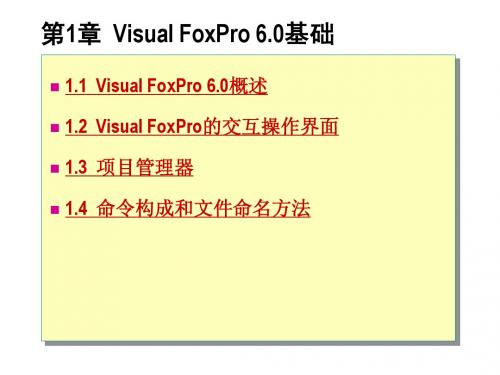 第1章  Visual FoxPro 6.0基础