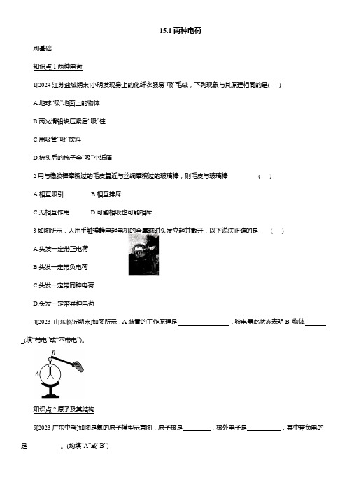 15.1两种电荷 2024—2025学年人教版物理九年级全一册