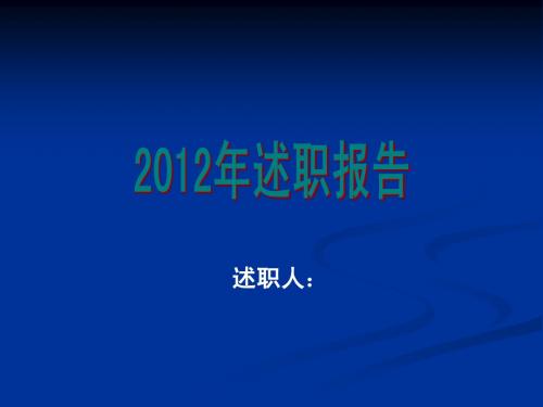 2012年述职报告