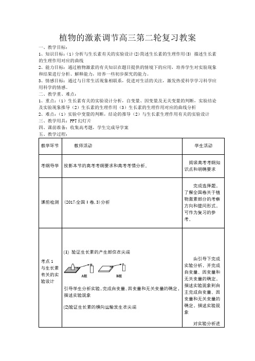 植物的激素调节教案