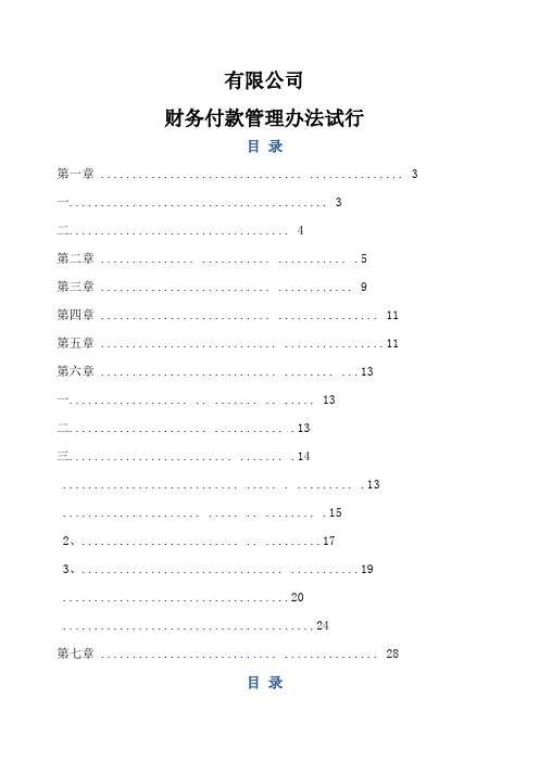 财务付款管理规定试行