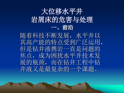 大位移水平井岩屑床的危害与处理