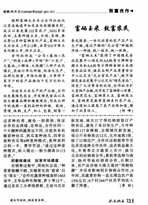 富硒玉米 致富农民