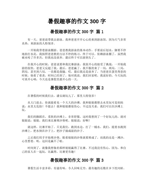 暑假趣事的作文300字