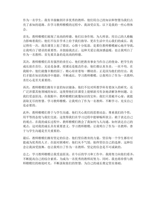 学习教师楷模心得体会