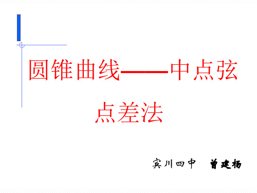 圆锥曲线——中点弦点差法课件-2021届高三数学复习