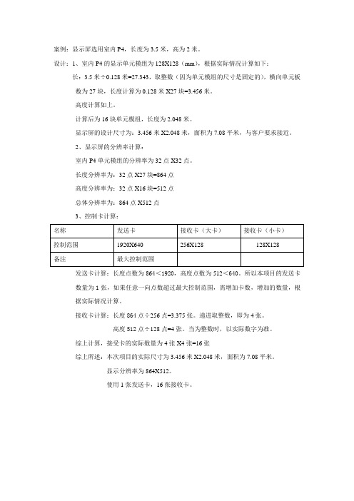 LED显示屏控制卡计算方法