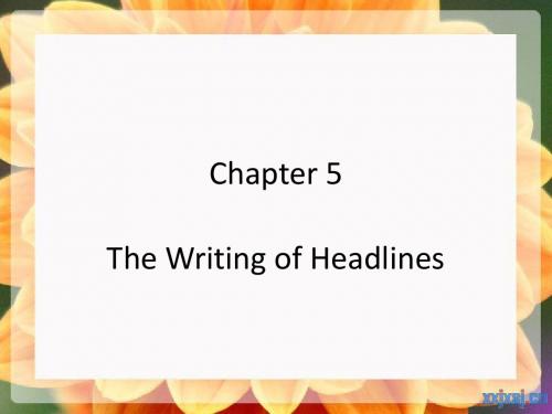 Chapter 5 The Writing of Headlines