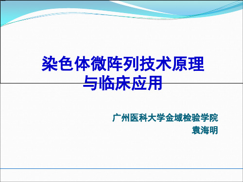 染色体微阵列的原理与临床应用