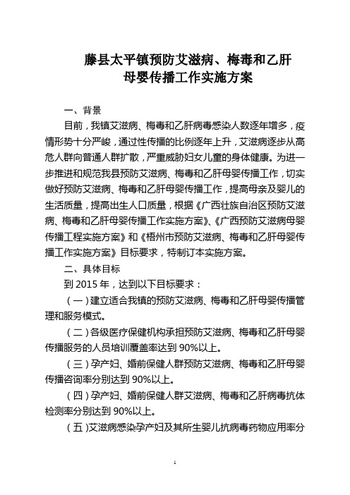 2014母婴阻断实施方案