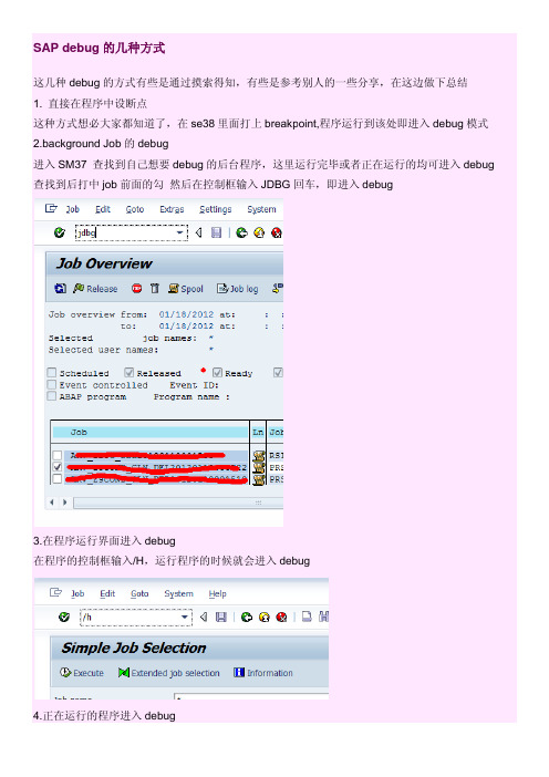 SAP debug的几种方式 -(转)