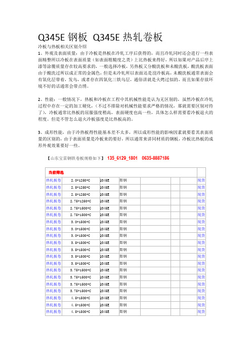 Q345E钢板Q345E耐低温热轧卷板