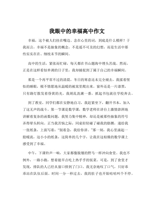 我眼中的幸福高中作文