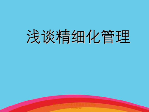 精细化管理经典实用课件医院精细化管理精髓