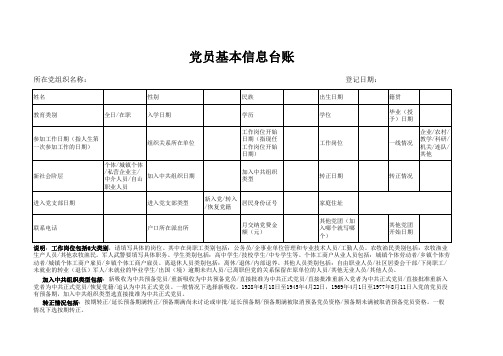 党员基本信息台账333544