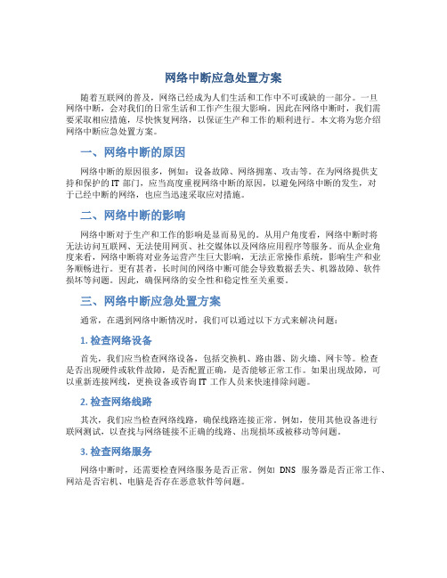 网络 中断应急处置方案