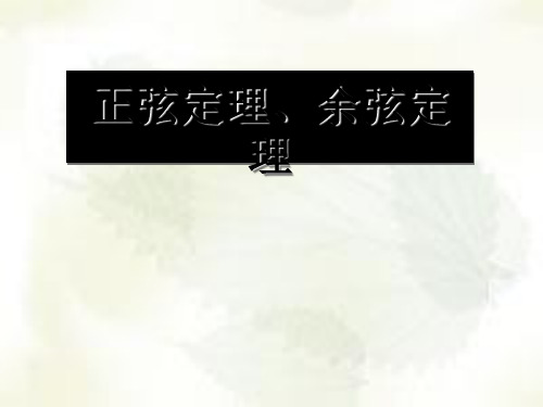 正弦定理与余弦定理PPT优秀课件