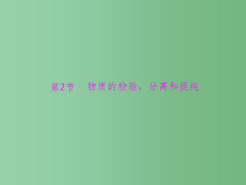 高考化学一轮总复习 第十单元 第2讲 物质的检验、分离和提纯课件